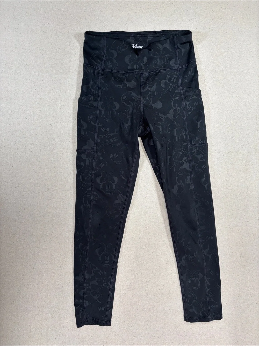 GAP Disney Black Mickey Mouse Leggings with Side Pockets